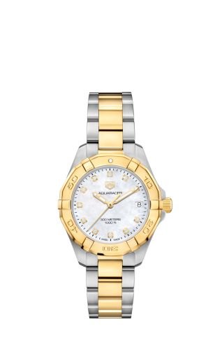 TAG Heuer Aquaracer 300M Quartz 32 Stainless Steel - Yellow Gold / MOP - Diamond / Bracelet
